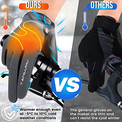 Image of Tanluhu Cycling Gloves Mountain Bike Gloves Half Finger Road Racing Riding Gloves with Light Anti-Slip Shock-Absorbing Biking Gloves for Men and Women