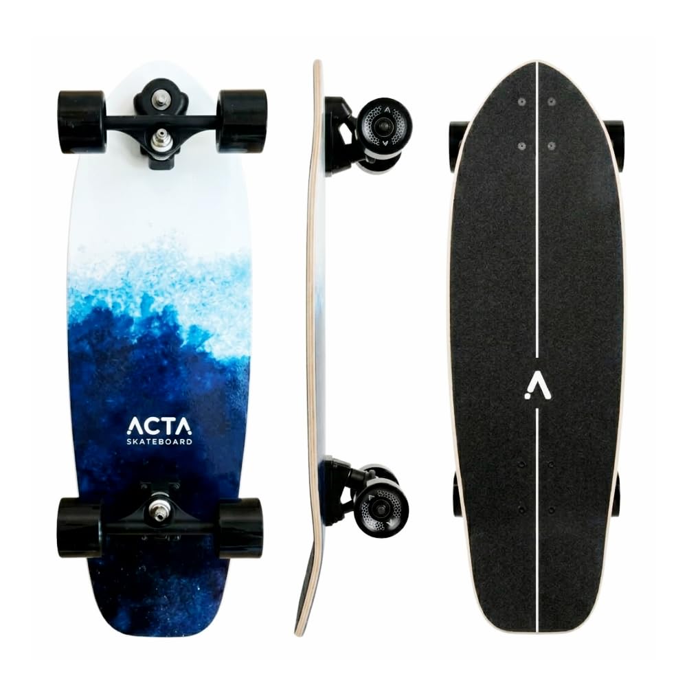 ACTA Surfskate Foam V2 31" - Ocean - Tabla de Surf de Arce de 7 Pliegues, Ideal para Principiantes e intermedios, para pumptrack, Cruising y Carving Urbano