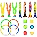 Produktbild 17 Stück Tauchen Spielzeug, Tauchspielzeug Unterwasser Schwimmbad Spielzeug Set Ringe Algen Toypedo Bandits Edelsteine Set für Tauchanfänger zum Badewanne Swimmingpools Geschenk für Kinder