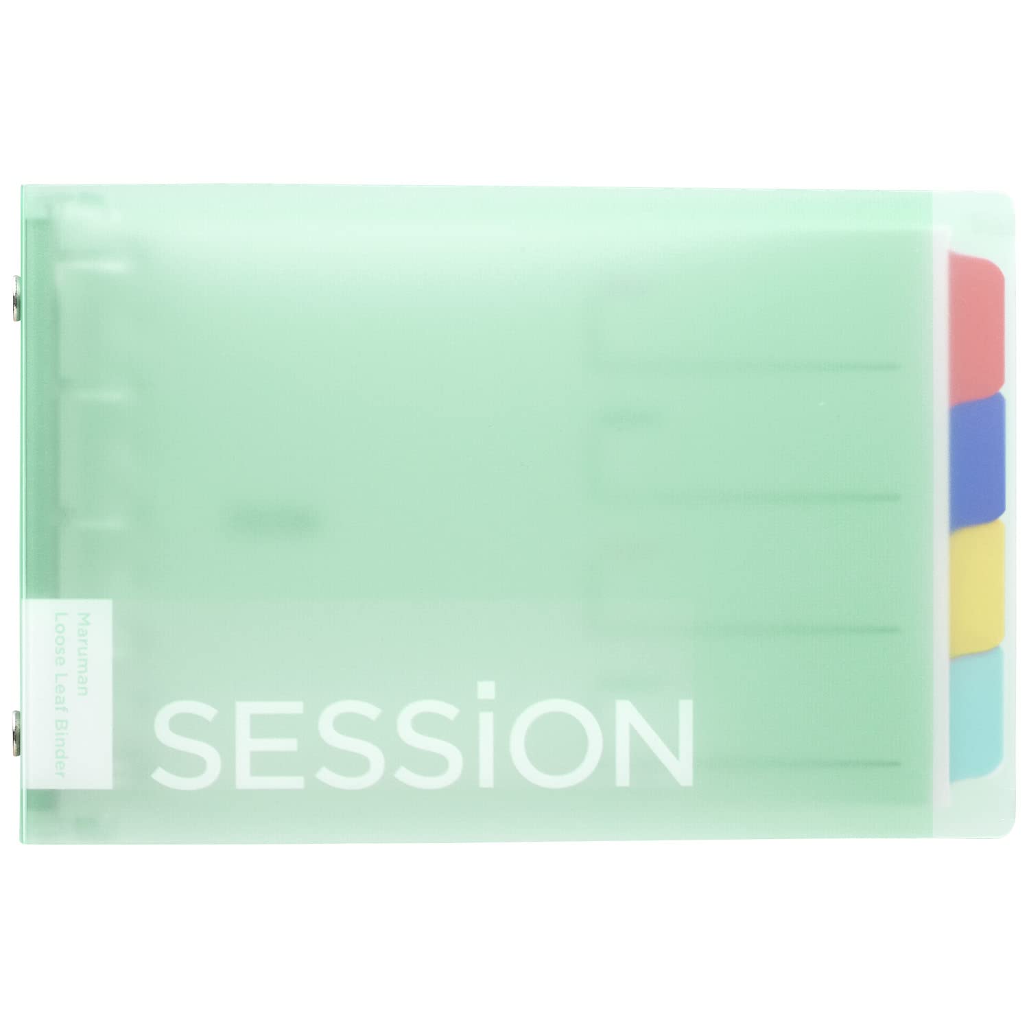 Maruman Session 5-Ring Binder, 4 Tab Dividers, Mini Size 3.8"x6" Mint Green