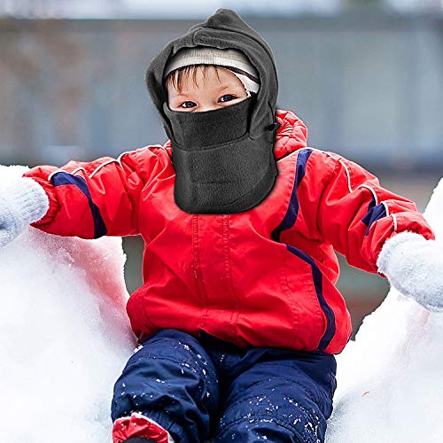 4 Pieces Kids Balaclava Hat Fleece Winter Ski Mask Double Warmer Face Cap4