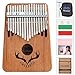Piano de pulgar Kalimba, 17 llaves, con funda, martillo de afinación, libro de aprendizaje, pegatinas, portátil, Mbira Sanza africana, de madera africana, para niños principiantes