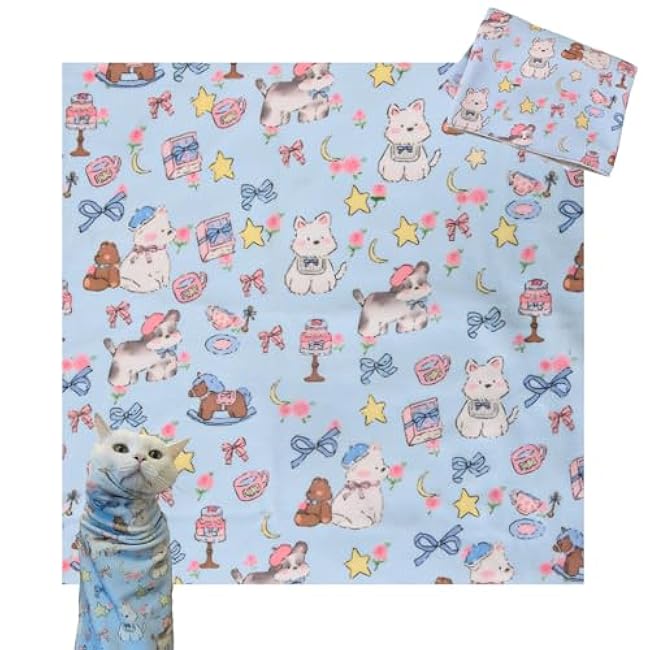Cat Wrap for Cutting Nails Gentle Wrapped Cat Swaddle Cat Grooming Wrap Comfortable Wrap Prevents Cat Resistance Cat Burrito Wrap Cat Grooming Supplies for Nail Trimming (18x18in (up to 6lbs))-2PJTHYl9
