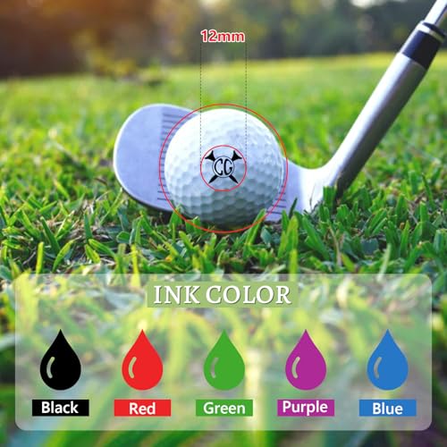 image for Hatchaa Custom Golf Ball Stamp Marker, Quick-Dry Self-Inking Golf Ball