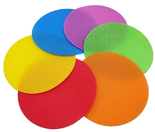 30PC Velcro Round Carpet Spot Marker 10cm Multipurpose Floor Circle Spots Nylon Carpet Markers for Child Teaching Tool Classroom Gym Toy Gift