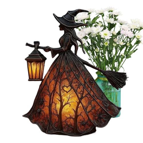 HunicandIU Halloween Hexen Deko - Für Zuhause Magische Hexen Deko Beleuchtung Für Küche Schlafzimmer Fenster Garten ration Wohnzimmer