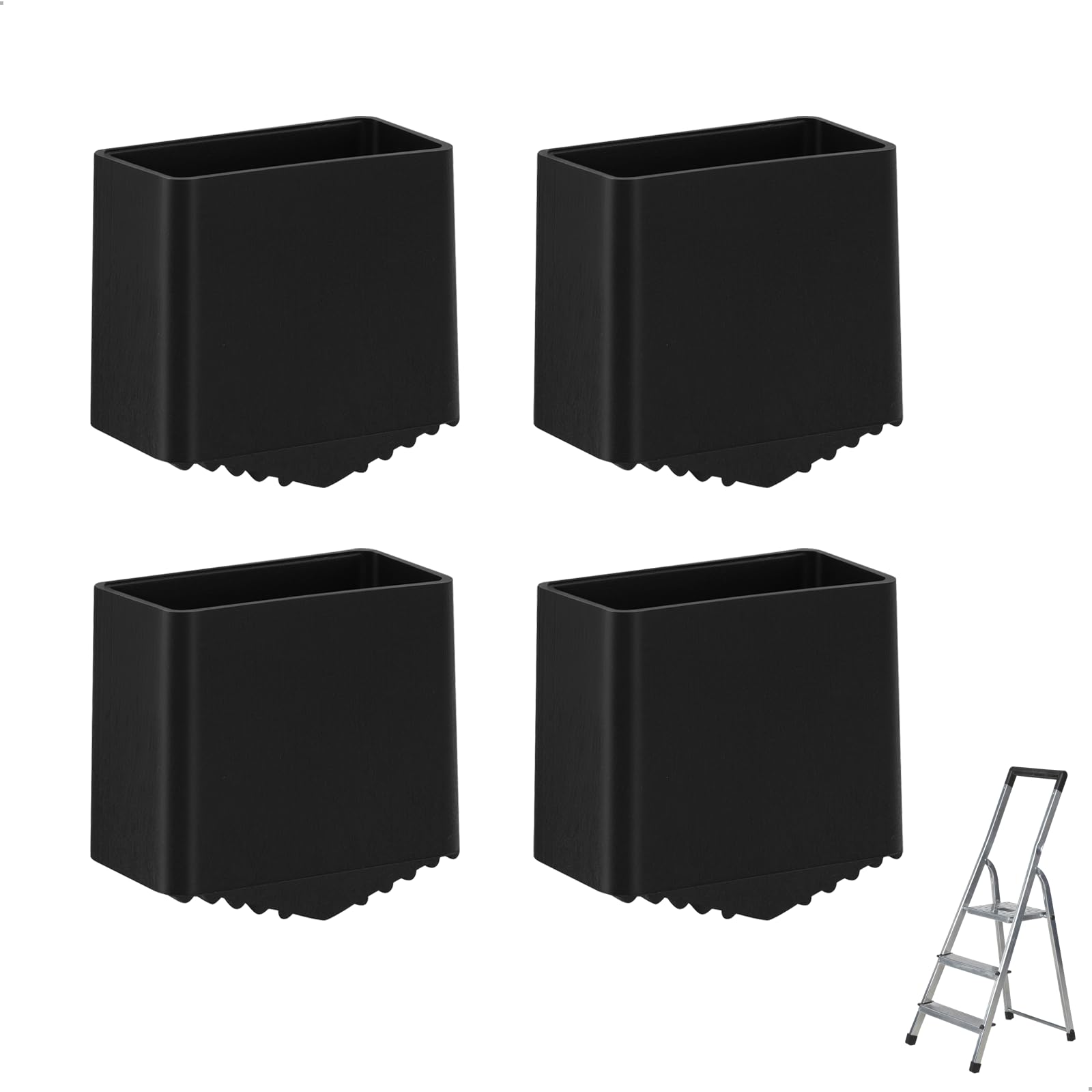 4 Pieces Ladder Feet, 40 x 20 Aluminium Ladder Replacement, Non-Slip Replacement Feet for Ladders, Rubber Ladder Feet for Universal Ladders, Aluminium Ladder Replacement Rubber Feet, Ladder Feet 40 x