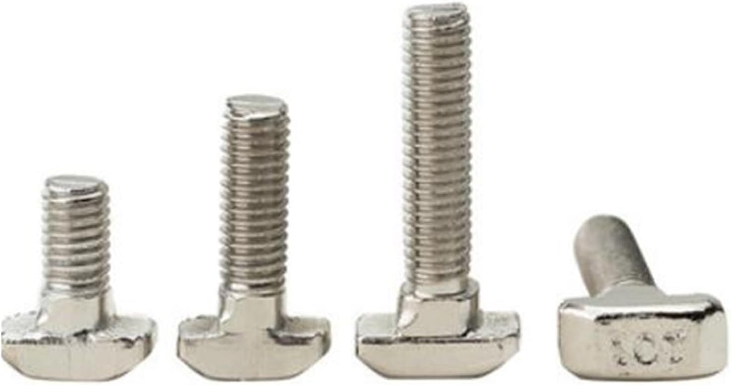 T-Head Bolts Hammer Head Bolt t Screw 10pcs M5 M6 M8 T Hammer Head T Bolt Aluminum Connector T Head Bolts Screws for 20/30/40/45 Aluminum Profiles 3030 M6 12mm 10PCS(3030 M6 25mm)