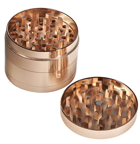 Magnetic 4 Level Titanium Metallic Colors Aluminum Stainless Steel Grinder for Tobacco Spice
