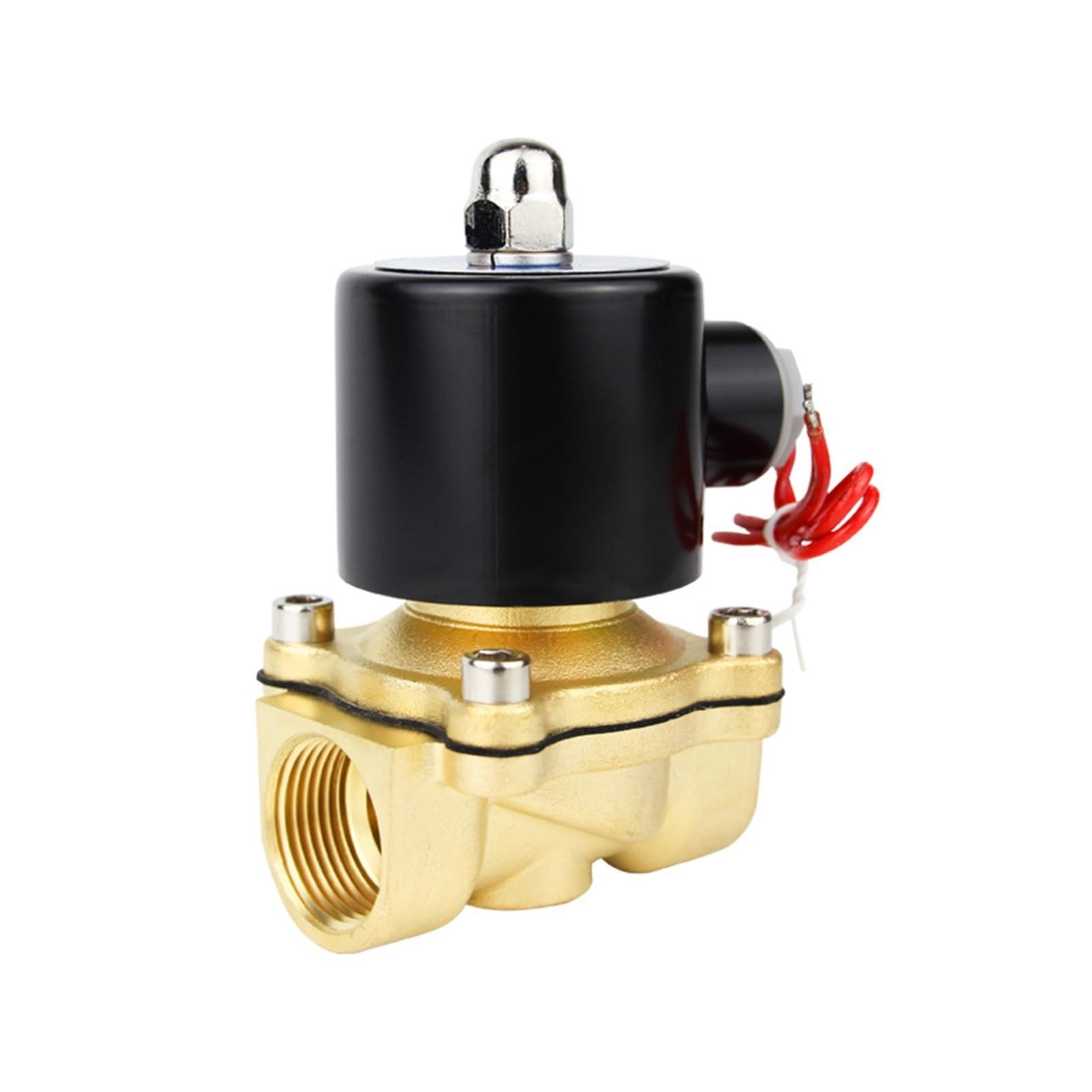 Électrovanne DN25 DC12V normalement fermée pour contrôle de l'eau et de l'air en laiton 1 pouce