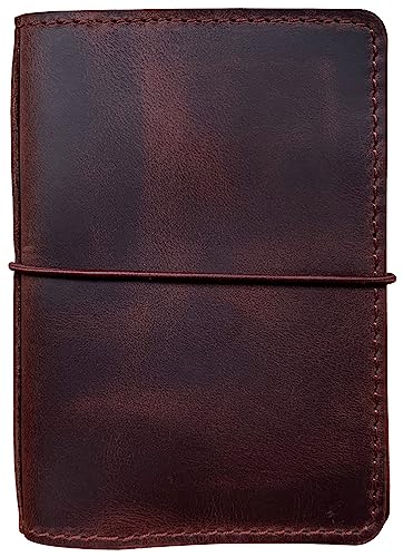 newestor Travelers Notebook Cover with Inner Pockets Card Slots and Pen Holder A6 Size Dark Brown