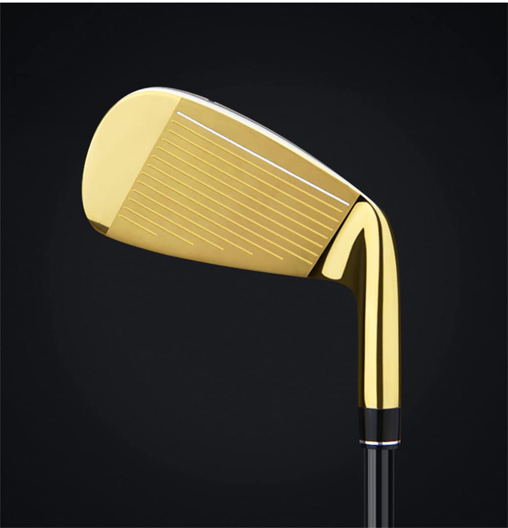Fer de golf pour adulte – Fer de golf gaucher/droitier, noir doré #7 fer de club de golf pour homme et femme