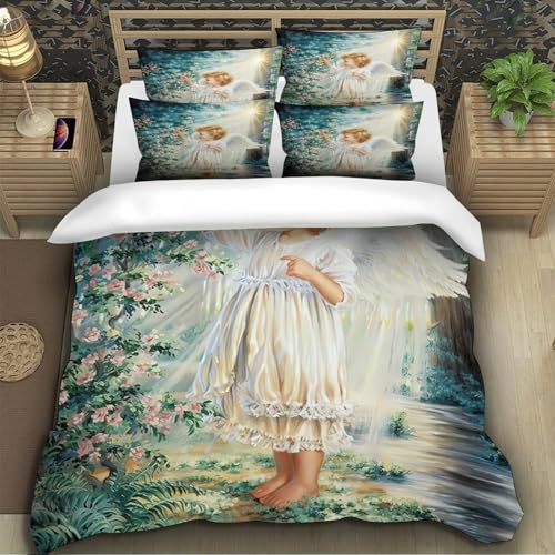 Housse de couette 200x200cm microfibre avec fermeture éclair temple antique
