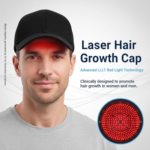 Image of Laser Cap,Hair Loss Thinning & Alopecia Treatment for Men Women | Red Light Therapy for Hair Growth,FDA Cleared Laser Hair Growth Cap,Wavelength 650nm,Full scalp laser coverage