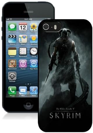 The Elder Scrolls V Skyrim Dragonborn Warrior Skyrim Sword Helmet Black iPhone 5S Cover Case,Beautiful Case