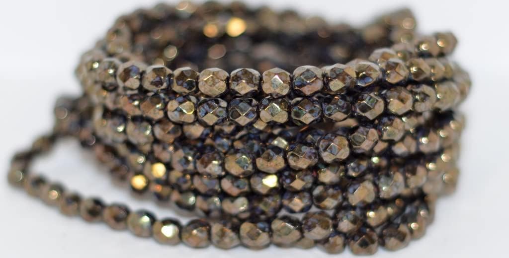 100 pcs Fire Polished Round Faceted Beads, Crystal 95600 (30 95600), Glass, Czech Republic, Size 10 mm (0.39 in)