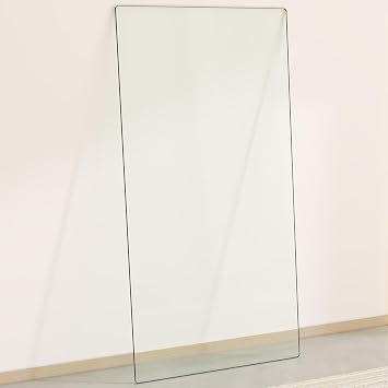 24x48 Inch Rectangle Tempered Glass Table Top, 0.31 Inch Thick Clear Square Tabletop with 6 Anti-Slip Rubber Rings, Replacement for Dining, Kitchen, Patio & Coffee Table