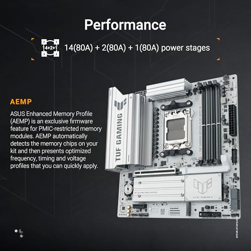 Image of ASUS TUF Gaming B850M-PLUS WIFI7 W Motherboard Socket AMD AM5 (Micro-ATX, DDR5, PCIe 5.0, 3X M.2 Slots, Realtek 2.5Gb Ethernet, Rear 20Gbps Type-C, Front USB 10Gbps Type-C)