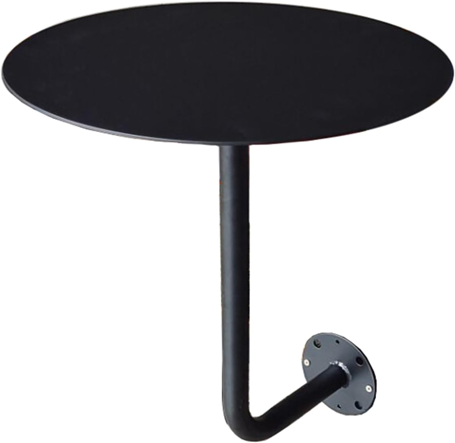 Wall-Mounted Black Bistro High Bar Table - 13.7"/15.7" Diameter, 17.7" Height - Space-Saving Modern Design for Kitchen, Patio, Dining Room & Small Spaces