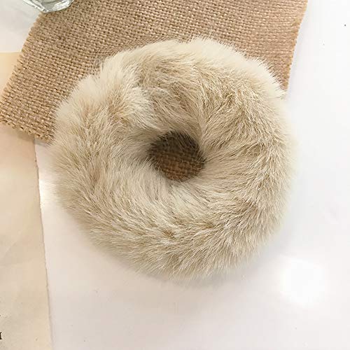 8 Pack Teddy Faux Fur Hair Scrunchies,Teddy Scrunchie,Sweet Rabbit Faux Fur Fluffy Ball Pom Pom Scrunchies, Rabbit Fluffy Maomao Hair Bands For Women Girl Kid's (8 Pcs, Artificial Rabbit Fur) #TOP5