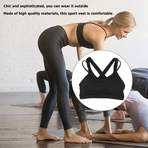 CLISPEED 1 Unidade Sutiã De Corrida Preto Sutiãs De Exercício Para Mulheres Sutiã De Ioga Sutiãs De