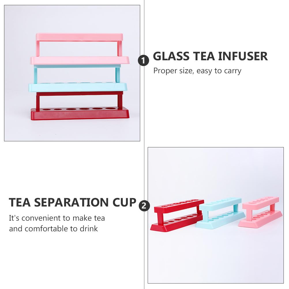 GLEAVI Plastic Test Tube Rack Holder 6-Hole Test Tube Stand Rack Organizer for School Teaching Laboratory Experiments Reusable Washable Lab Scientific Supplies 6.29 X 1.96 X 1.96 in 6 Pack