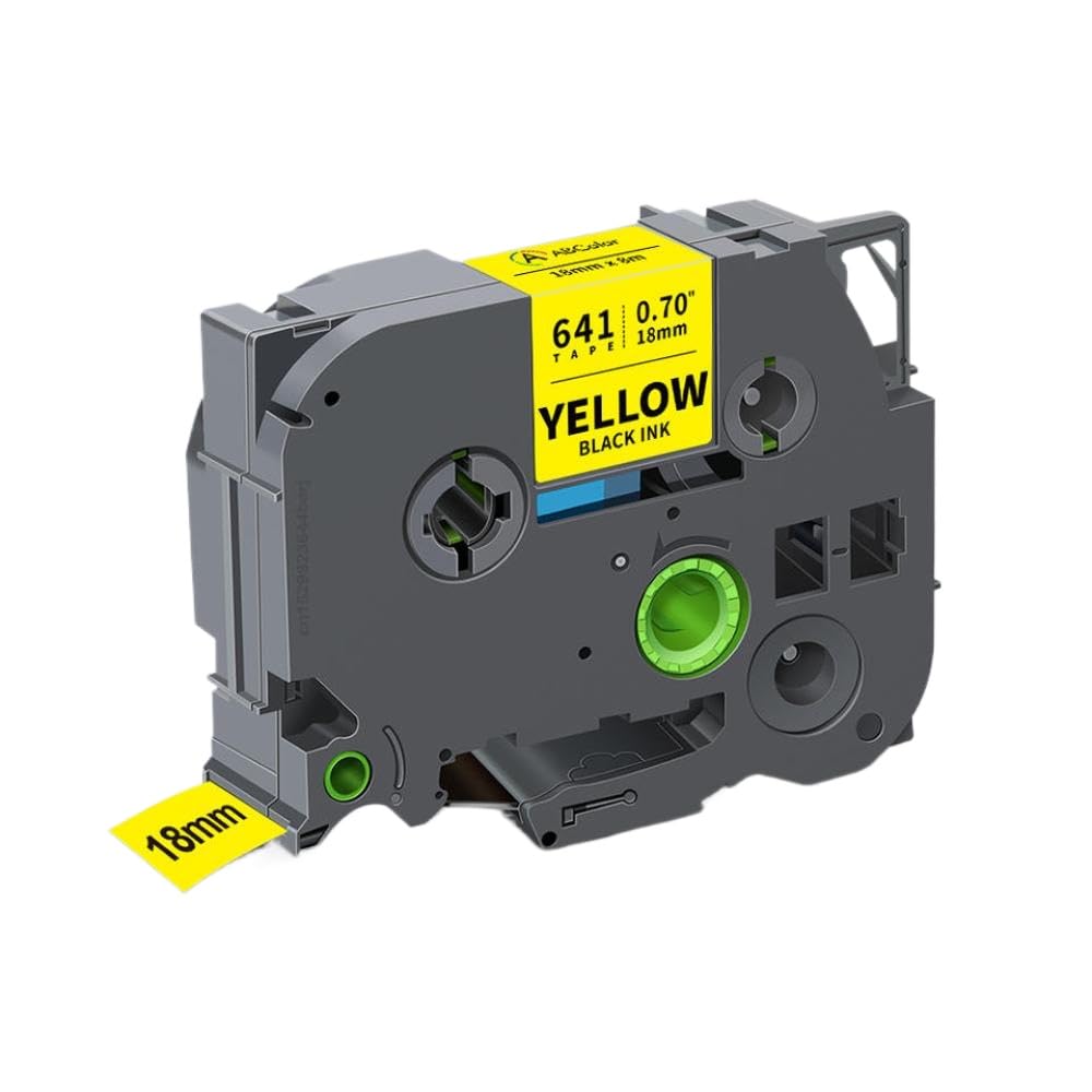 1PK TZe241 Tape 18mm Compatible with Label Printer PT E550W Tze 241 141 441 541 641(Black on Yellow)