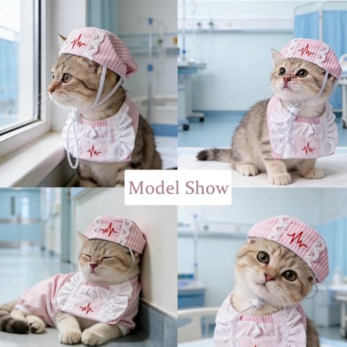 Disfraz de enfermera para perros y gatos talla M miniatura 3