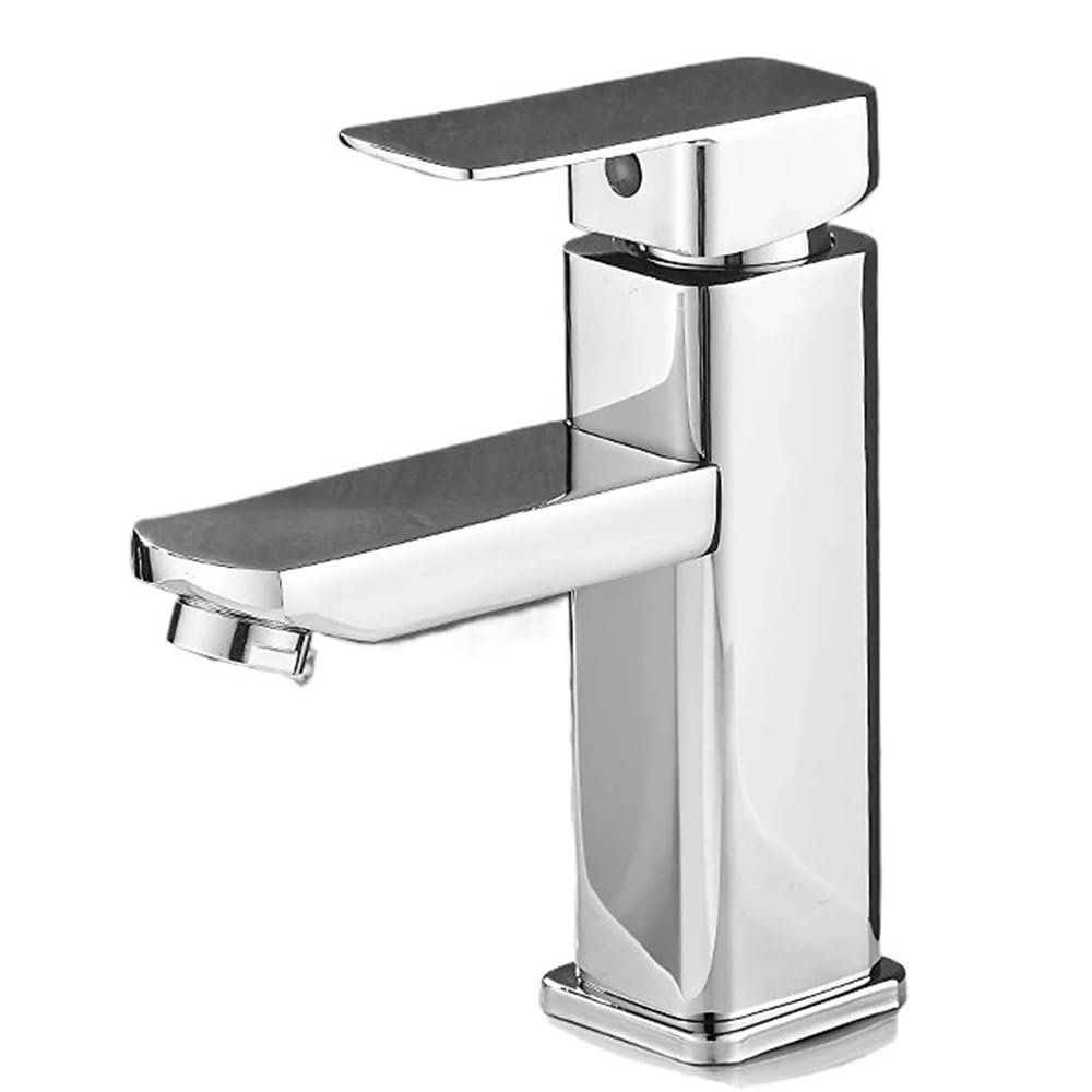 Mitigeur lavabo noir et chrome au design épuré pour une salle de bain moderne