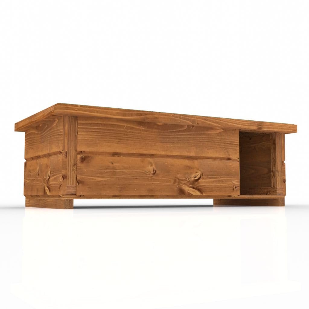 Large Hedgehog House Feeding Station with Waterproof Felt Roof and 2 Entrances/Exits