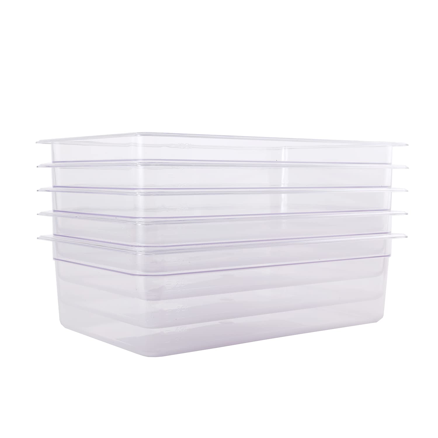 6-Pack 6-Inch Deep Clear Polycarbonate Food Pans - Full Size Commercial Hotel NSF Pans (20.9" x 12.8"), 20.6 Qt Capacity, NSF Certified, for Restaurants, Hotels & Catering