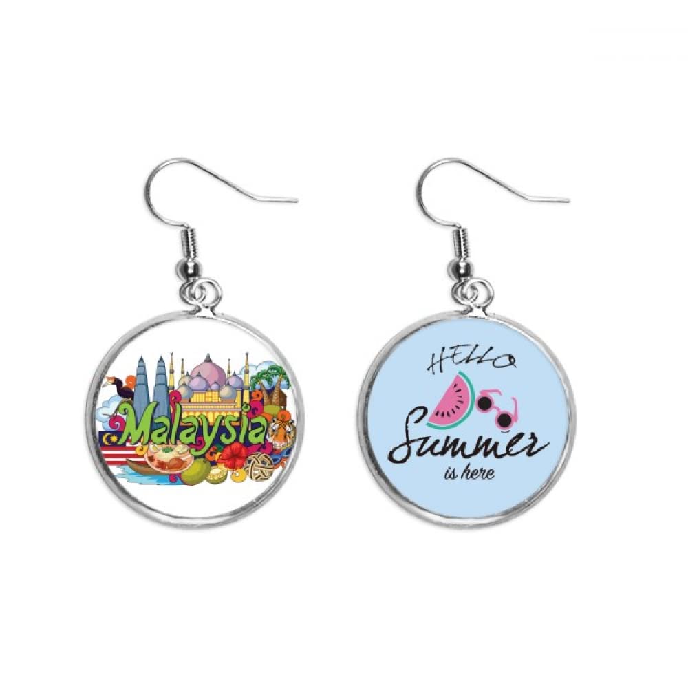 Pendientes de sandía estilo graffiti Twinstower Malasia de verano para lóbulo 5