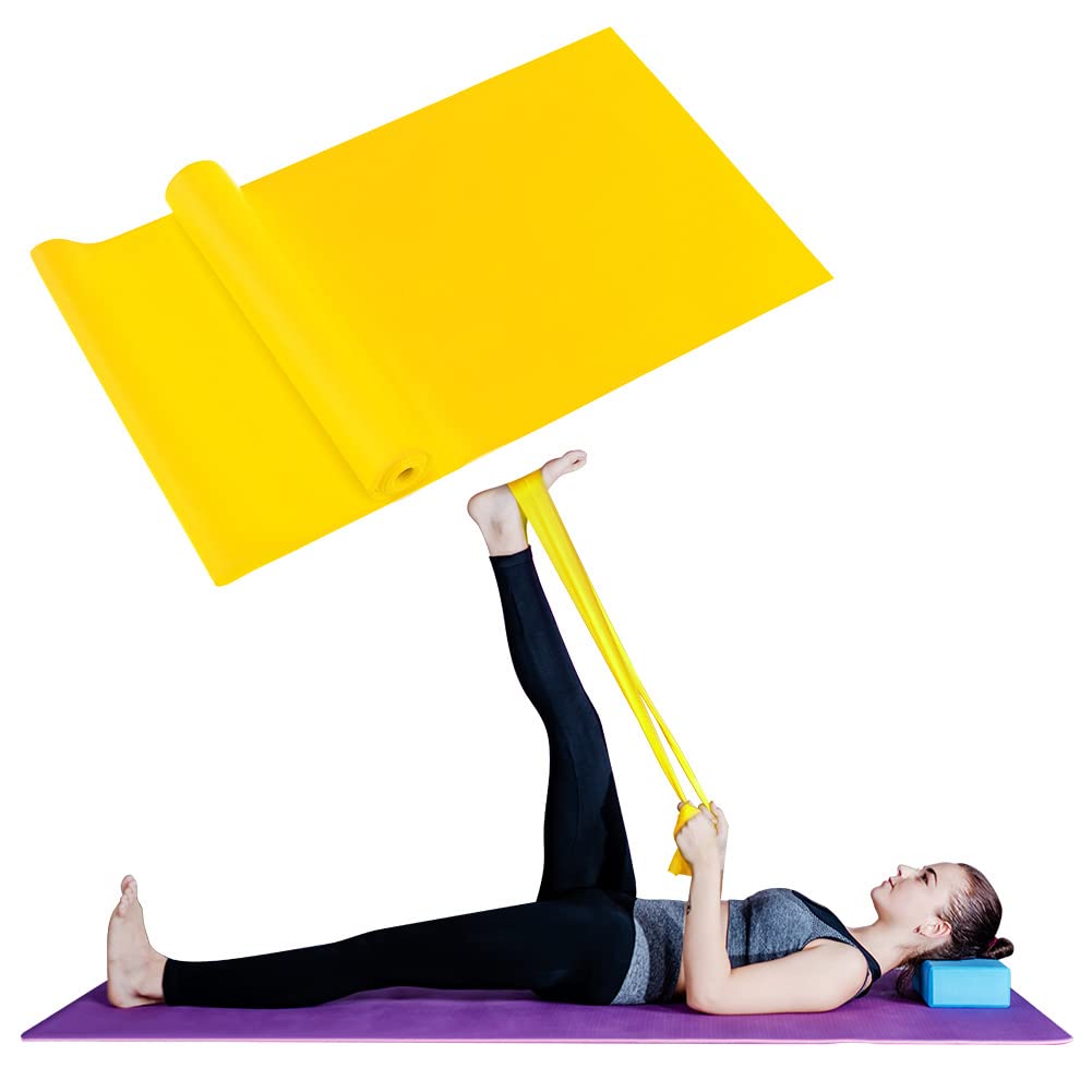 Resistance Bands, Professional Latex Elastic Exercise Bands Long Stretch Bands for Physical Therapy, Recovery, Yoga, Pilates, at-Home or The Gym Workouts, Fitness, Strength Training (Yellow)