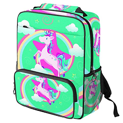 Sac à dos ordinateur portable avec imprimé féerique bleu ciel et coloré