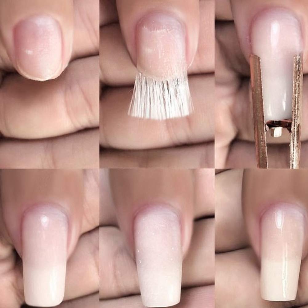 Przedłużanie paznokci Włókno, 50 szt.Przedłużanie paznokci Manicure z włókna szklanego Wydłużenie kształtu Akrylowe końcówki do przedłużania paznokci Porady do paznokci Zaawansowane narzędzia