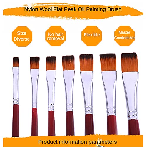 Jowoart Two-Color Nylon Hair Flat Head Oil Brush 12 Pcs Sets Of Brushes Art Water-Colour Paint Brush School Educational Supplies thumb #1