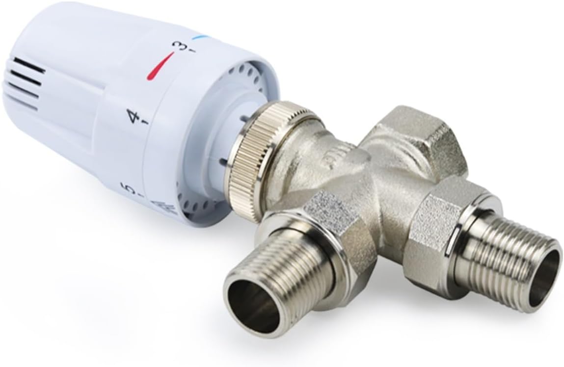 Brass Three Way Thermostatic Radiator Valve DN15 DN20 DN25 Automatic Temperature Control Valve Underfloor Heating(1")