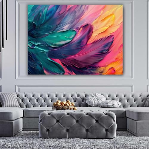 Image abstraite colorée sur toile pour revitaliser un mur blanc