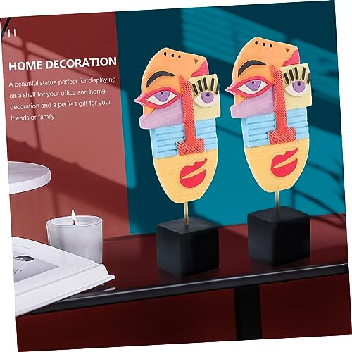 3 Ornements de Visage Abstraits en Statue pour Déco - 7