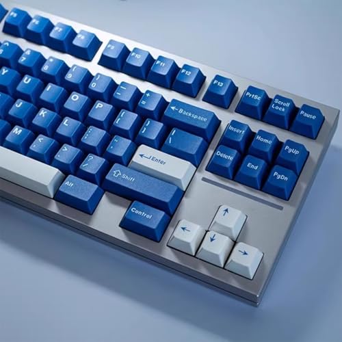 163 Tasten Classic BlauTastenkappen Cherry Profile Doubleshot Keycaps Set Fit für ISO ANSI 95% 75% 65% 60% Mechanische Tastatur Cherry Mx Gateron Switches