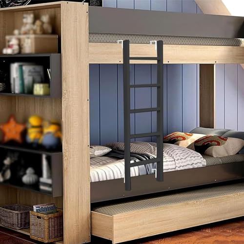 Escalera colgante para litera con ganchos y estructura metálica compacta 7