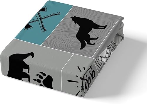 Miniatura 5 de Manfei Juego de sábanas rústicas tamaño matrimonial, juego de ropa de cama con temática de aventura para niños y adolescentes, juego de sábanas de