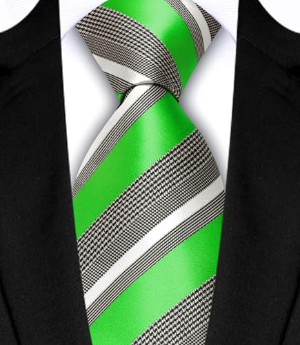 Image of GUSLESON Men's 5-pc Striped Tie Gift Set - Jacquard Necktie, Pocket Square, Cufflinks, Lapel Pin, Tie Clip - Wedding Formal Gifts