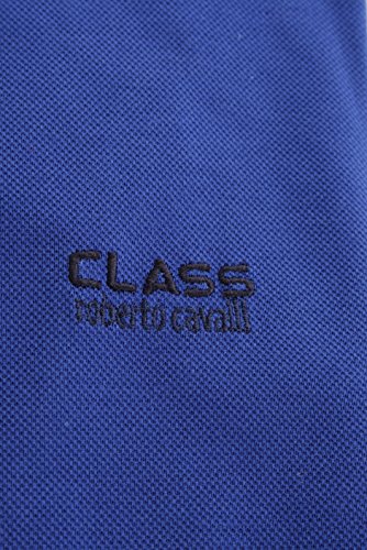 Polo homme Roberto Cavalli bleu idéal pour le week-end chic