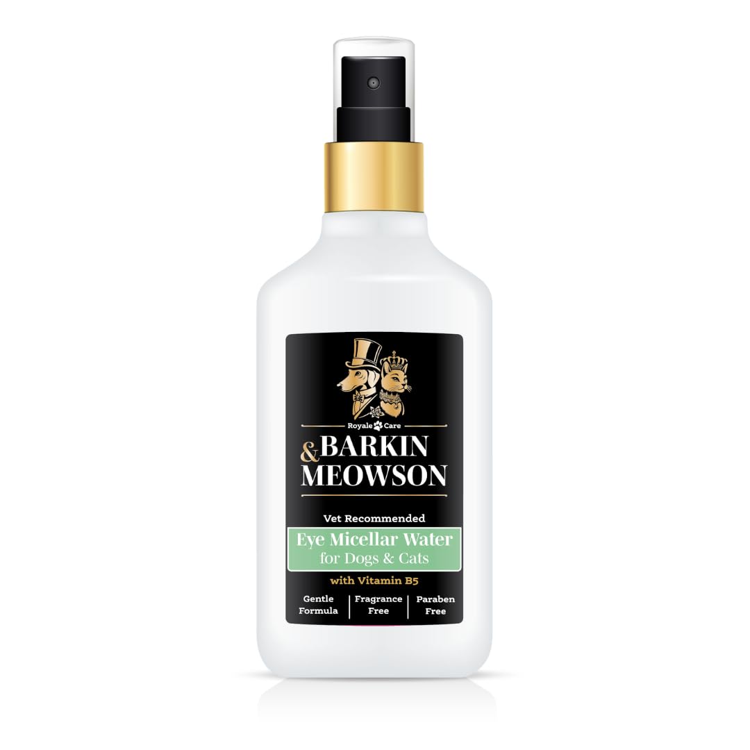 Barkin & Meowson Eye Micellar Water for Dogs & Cats 150ml / 5.07 fl.oz - Vitamin B5, Fragrance-Free Cleansing Formula