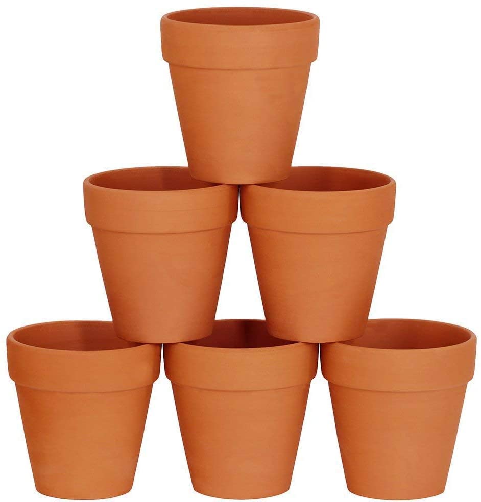 HALLUCINATION terracotta planter 4" inch (pack of 6) drainage hole original clay mud pot organic eco-friendly natural soil made flower pot for live plants (6) (B09LT8NXT4) Amazon Price History, Amazon Price Tracker