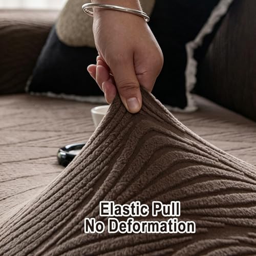 Housse de canapé 3 places extensible peluche douce antidérapante
