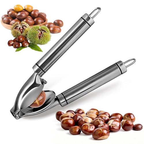 Cortador de Castañas de Acero Inoxidable, Abridor de Castañas Alicates de Metal Mejorados para Nueces, Herramientas de Cocina Portátile