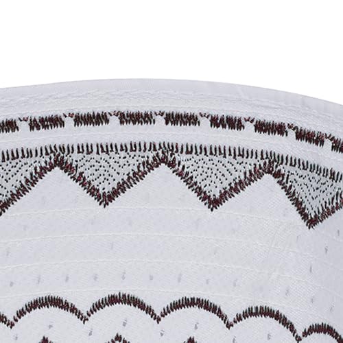 Image of Men Muslim Prayer Kufi Hat Prayer Headwear Cap Islamic Beanie Skull Cap Embroidery Kofia Topi Sun Hat