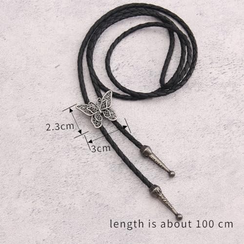 Image of GelConnie Native American Bolo Tie Rodeo Cowboy Leather Necktie Western Necklace Costume Accessories for Men,Women